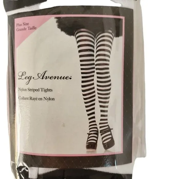 Leg Avenue Accessories Leg Avenue Nylon Striped Tights Black